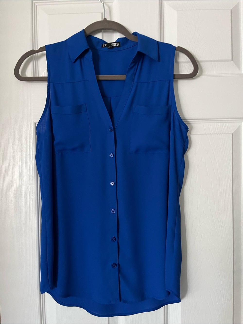 Express Sleeveless Cobalt Blue Collared Camisole